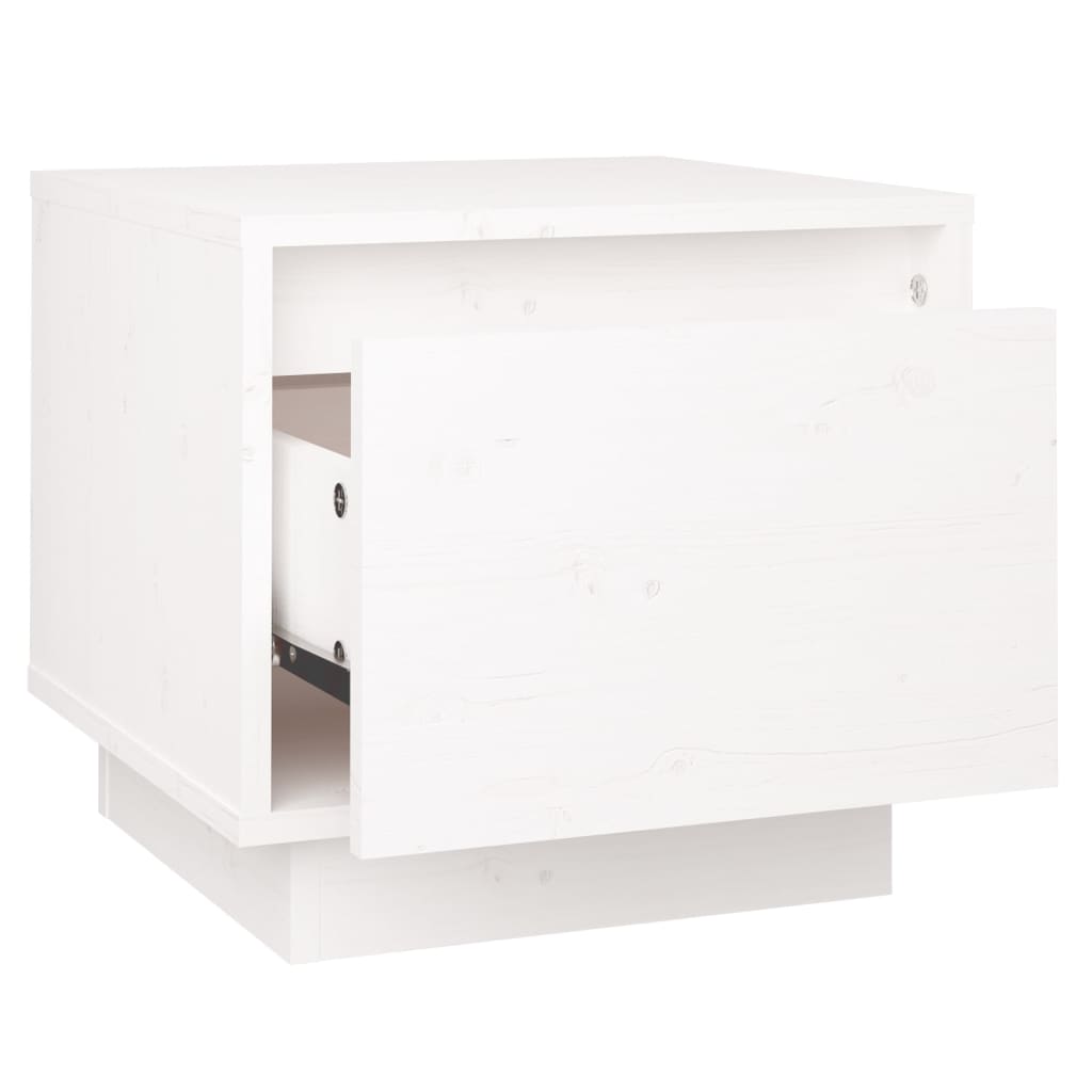 Nachttisch Weiss 35x34x32 cm Massivholz Kiefer